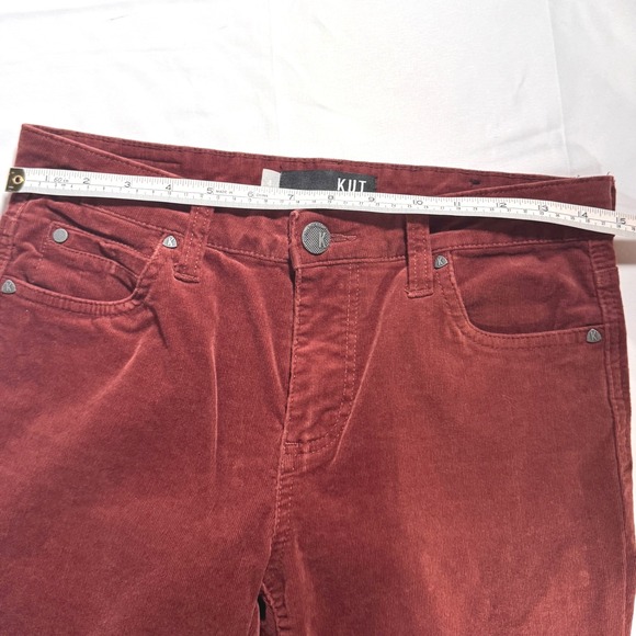 Kut From‎ The Cloth Diana Skinny Corduroy Pants Women 4 Rust Burnt Orange Jeans - Picture 8 of 8